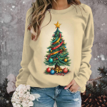 Isikup&auml;rastatud j&otilde;ulupuuga tr&uuml;kitud riided s&uuml;giseks ja talveks mugavad pikkade varrukatega naiste kapuuts, moodne topp S