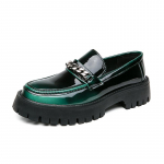 Lai Varvas Meeste Nahast Kingad Vabaaja Kingad Meestele Mokassiinid Kingad Slip-on K&otilde;rge Kvaliteet Paks Tald Suurendavad Kingad Pulmakleidid 38 roheline