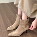 Moodsad k&otilde;rged kontsad Naiste pahkluusaapad Suede Terava ninaga kingad Disainerkingad Naistele 2024 Trend Uued peokingad Pumbad Kleit Naistele Zapatos 35 khaki