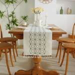 P&otilde;hjamaade tikandid Taimelaua jooksja Rohelised Lehed Tutt Teelauamatt Puuvillane Linane Lauajooks Kodukaunistus S&ouml;&ouml;gilaudlina 33x120cm