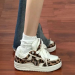 2024 Kvaliteetsed naistejalatsid Kevad- ja s&uuml;gismood, &uuml;mmarguse varbaga leopardimustriline v&auml;rviline madala otsaga n&ouml;&ouml;riga naiste spordijalatsid 35 leopardimustriline v&auml;rv