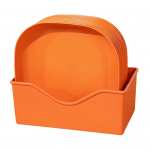 12 tk Spit Bone tass koos hoidikuga Jaapani stiilis toidukvaliteediga plastikust ruudukujuline &uuml;hev&auml;rviline n&otilde;u kollane