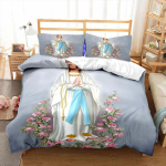 Jeesuse ja Neitsi Maarja teema Laste toa Magamistoa Voodipesu komplekt Tekikott Laste voodi Pol&uuml;ester Tekikoti komplekt Padjap&uuml;&uuml;riga 155x215cm 3pcs