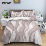 Geomeetrilise mustriga tekikott, kuninganna suuruses, punaste ja kollaste triipudega voodipesukomplekt, mikrokiust abstraktse kunsti teemaline tekikott lukuga 140x200cm 3pcs gray