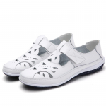 Suvised ehtsast nahast retro &otilde;hulised sandaalid naistele 42 valge