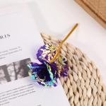 24K Gold Rose koos kinkekarbiga: Helendav kuldfooliumiga kullatud roos Hiina s&otilde;brap&auml;evaks null lilla