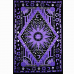 Bless International k&auml;sitsi valmistatud India hipi Boheemian Psychedelic Celestial Sun Moon Seinale riputatav voodipesu gobel&auml;&auml;n (Lilla) Poster