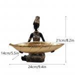 SAAKAR Resin Exotic Black Woman Hoiustamine Kujukesed Aafrika Kuju Kodu T&ouml;&ouml;laua Sisustus V&otilde;tmed Kommikonteiner Sisustus K&auml;sit&ouml;&ouml;objektid