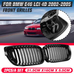 2 tk L&auml;ikiv Must Auto Esiosa Neeruv&otilde;re Racing Grille BMW E46 LCI 4D 325i Facelift 2002 2003 2004 2005 jaoks CZECH REPUBLIC gray