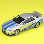 1:24 Simulatsiooniskaala GTR R34 Skyline Superauto Sulamist Mudel Valatud Metallist S&otilde;iduk Heli ja Valgusega Tagasit&otilde;mbamisfunktsioon M&auml;nguasi Poiss S&uuml;nnip&auml;evakingitus h&otilde;be