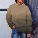 Meeste tr&uuml;kiga kunstkampsun, &uuml;mara kaelusega pusa, lahtine pikkade varrukatega topp XXXL khaki
