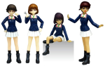 Platz Girls Panzer Filmiversiooni Meeskonna Figuuride Komplekt & 1/35 Leopon-san blue