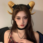 Pime Halloweeni pidu Succubus deemoni sarved kitse sarved peapael Cosplay juuste aksessuaarid sarved peapael