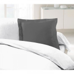 Lovely home lot de 2 taies d'oreillers 100% coton 63x63 cm - gris fonc&eacute;