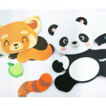 30 Autocollants - Mousse EVA - Panda &agrave; personnaliser - Paillettes