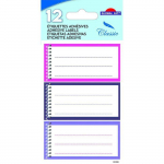 12 &eacute;tiquettes adh&eacute;sives scolaires - Cahier spirale - Rose