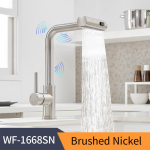 Touch Sense k&ouml;&ouml;gisegisti 3 režiimi Must juga Kraan Harjatud nikkel Andur V&auml;ljat&otilde;mmatav Kuum k&uuml;lm Segisti Hall Valamu Veekraan 1668 G9/16
