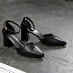 Moodsad ja lihtsad k&otilde;rged kontsad, teravate varvaste liitmine, paksud kontsad, &uuml;ksikud kingad, mitmek&uuml;lgsed t&ouml;&ouml;sandaalid 34 must