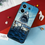Jaws 1975. aasta filmiplakati &uuml;mbris Xiaomi Redmi 13C 12C 10C 9C 10A Redmi Note 11 9 10 12 13 Pro 9S 10S 11S 12S kaanele Redmi Note 13 4G