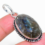 Labradorite Handmade 925 Sterling Silver Jewelry Pendant 2.01 k9s76