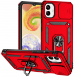 Samsung Galaxy A05 2023 &uuml;mbrise magnetilise autor&otilde;nga hoidja telefoni&uuml;mbrise jaoks Samsung A05 A 05 SM-A055M liugobjektiivi soomuse tagakaas For Galaxy A05 punane