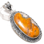 Natural Bumble Bee Jasper 925 Sterling Silver Jewelry Pendant 2.64 y2d16