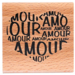 Tampon en bois Mariage coeur amour - Graine cr&eacute;ative {couleur}