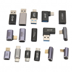 16 tk USB-adapterid USB 3.0 3.1 C-t&uuml;&uuml;pi alumiiniumsulamist erinevate nurkade all USB-adapterikomplekt telefonile