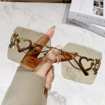 Raamita Trimmiga P&auml;ikeseprillid Naiste Retro Suure Raamiga Ruudukujulised &Uuml;marale N&auml;ole &Otilde;hukesed UV-kindlad P&auml;ikeseprillid Kvaliteetsed Prillid