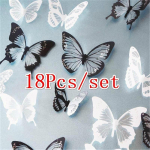 18tk/komplekt DIY 3D liblikas seinakleebised Art Decal PVC liblikad kodukaunistus