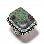 Ruby in Fuchsite Handmade 925 Sterling Silver Jewelry Ring Size 7 D0c99