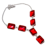 Mozambique Garnet Handmade 925 Sterling Silver Jewelry Necklace 18 t9e05