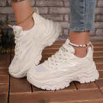 Women Sneakers New Fashion Chunky Sneakers Women Outdoor Tennis Platform Sports Shoes for Women Lightweight Designer Shoes 36 beež