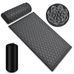 Pranamat Eco Lotus Spike Mat n&otilde;elravi massaažipadja aplikaator kaela ja jala selja jooga akupressuuri massaaži matile Acupuncture massage pad hall