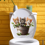 Creative Realistic Cute Cat Vision 3D WC kleebis L&otilde;bus Loomade Vannitoa WC kaane Decor Isekleepuv PVC Veekindel maal