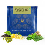 TEA SENSE Lemon Ginger Green Detox | 15 Pc | Pyramid Tea Bags in Sealed Pouches | Green Tea with Lemon and Ginger | Revitalising | Can be Rebrewed