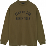 Fear of God Essentials Jersy Pikkade Varrukate T-s&auml;rk Oliiviroheline Meeste Topid Roheline 125BT244204F M