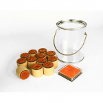 Tampons en bois No&euml;l 12 pi&egrave;ces + encreur rouge