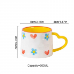 Armas INS stiilis keraamiline kruus, loominguline k&auml;sitsi maalitud s&uuml;damega kohvitass, paaride kruus, hommikus&ouml;&ouml;gi piimatee kruus, s&otilde;brap&auml;eva kingitus 301-400ml