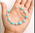 Naturaalne larimar &Uuml;mmargune Kivi K&auml;sit&ouml;&ouml; Tennis K&auml;ev&otilde;ru V&otilde;lu ehted, 925 Sterling H&otilde;be Unisex K&auml;ev&otilde;ru 7