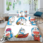 Peen 3D multifilmikassiga tapeet D-Doraemon tr&uuml;kiga Voodipesukomplekt Tekikott Tekk Voodi Noortele Lastele T&uuml;drukutele Poistele Kingitus 100x135cm
