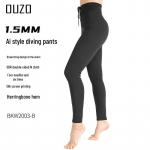 1,5 mm OUZO Sukeldumiskost&uuml;&uuml;m T&auml;iskomplekt - Unisex Pikkade Varrukatega K&uuml;lma ja P&auml;ikesekaitsega Surfikleit Double XL