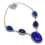 Sapphire(Simulated) 925 Sterling Silver Jewelry Necklace 18 d2h24
