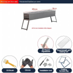 V&auml;ljas kasutatav s&ouml;ega BBQ-ahi, kaasaskantav kodune kokkupandav s&ouml;epliit roostevabast terasest puuk&uuml;ttega BBQ-grill telkimispikniku grillimiseks