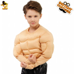 Lihasmehe Cosplay T-s&auml;rk poistele - V&otilde;ltsitud k&otilde;hulihased ja rinnalihased Kost&uuml;&uuml;m Small (4-6 years, 104-116 cm)