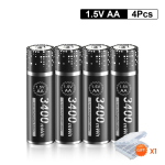PALO 3400mWh Li-ion 1,5V AA ja AAA laetavad patareid koos 8-kanalilise magnetilise klapplaadijaga 1,5V 2A 3A liitiumpatareide jaoks 4AAbattery