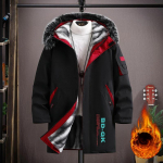 S&uuml;gis- ja talvemood, pikk soe Trench-mantel Meeste vabaaja vaba mugavus pluss fliisist paksendatud suures suuruses mantel 4XL punane