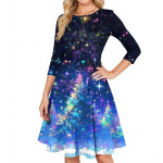 Naiste kokteilikleidid 3/4 varrukaga vintage pulmak&uuml;lalise kleit XXL must