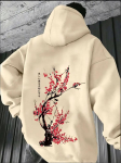 Jaapani streetwear Harajuku tr&uuml;kitud kapuutsiga pusa meestele, sportlik, vabaaja ja moekas s&uuml;gis-talvine pusa pealmine osa S