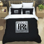 Kohandatud R-Rolls-Royce Mustriga Tekikate Padjap&uuml;&uuml;ridega Microfiber 3D Digitaalselt Tr&uuml;kitud Voodipesukomplekt &Uuml;heinimese T&auml;is Suuruses Queen King AU Double(180x210cm)